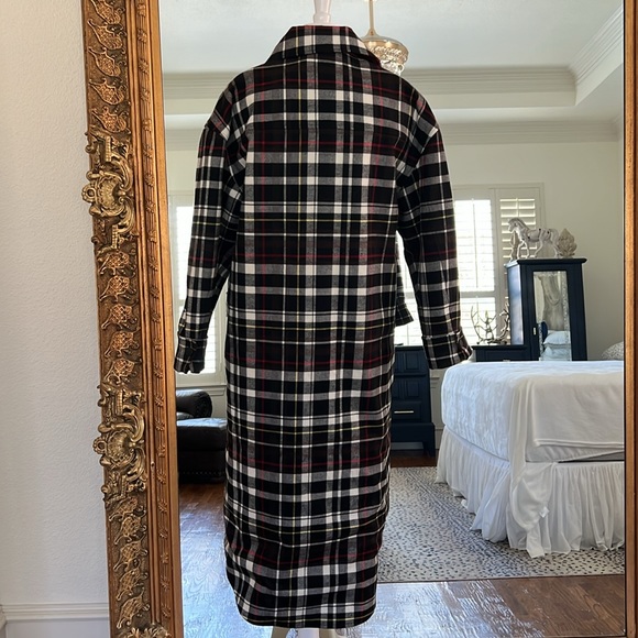 Alice + Olivia Women's White Zazie Plaid Printed Reversible Coat Jacket Size S - Picture 10 of 13